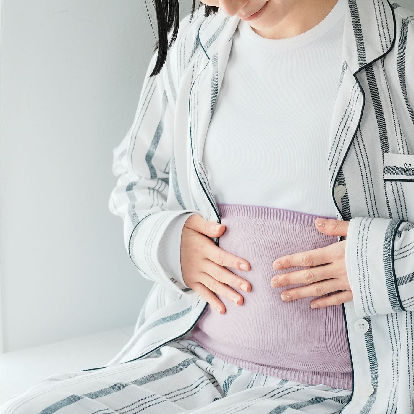 Real Stock|C.C.P　おなかにカイロポケットが付いた　伸びよいニットのオーガニックコットン腹巻き