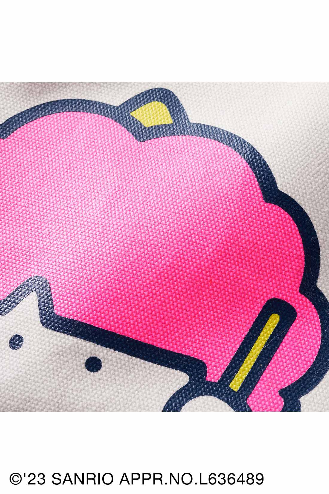 Real Stock|サンリオキャラクターコラボ　メルヘンポップなトートバッグショルダー〈タキシードサム（くすみミント）〉|コットンキャンバスにネオンカラーでキャラクターをプリント。なんだか新鮮♪　※お届けするデザインとは異なります。