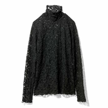 Real Stock | レースハイネックトップス〈ブラック〉