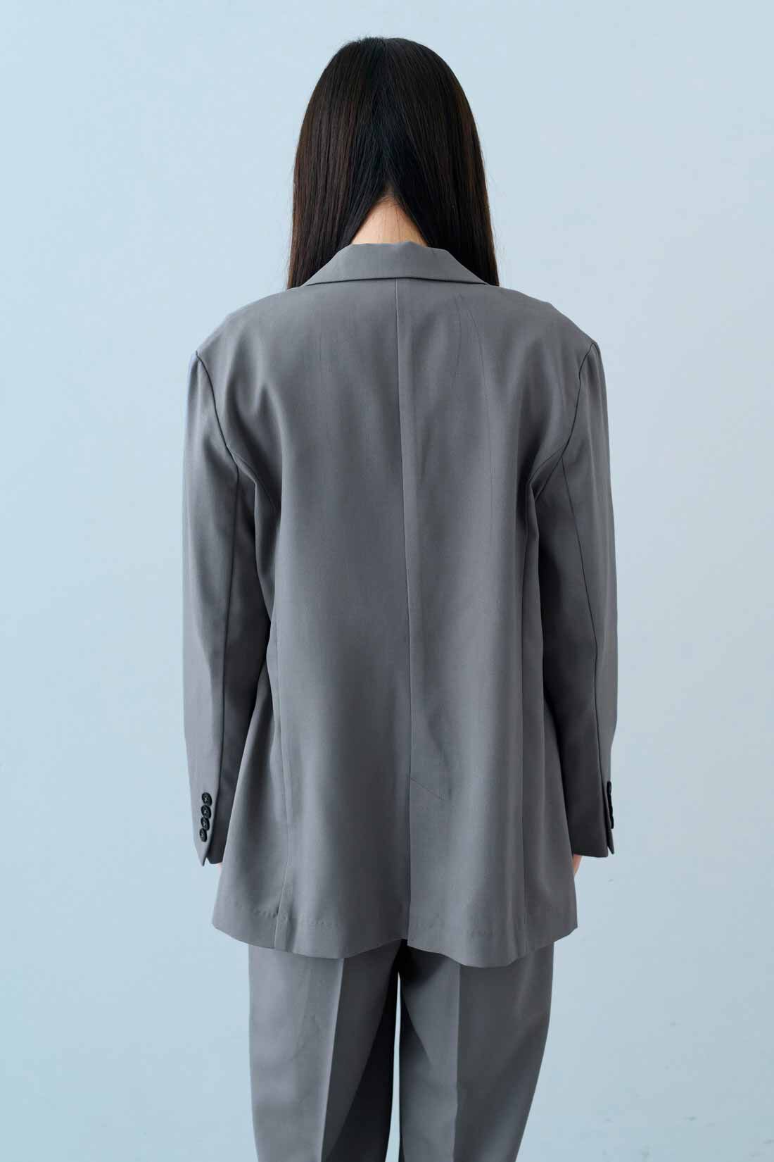 Real Stock|IEDIT[イディット]　きちんと見えて上品にこなれる　大人のダブルボタンジャケット〈グレー〉
