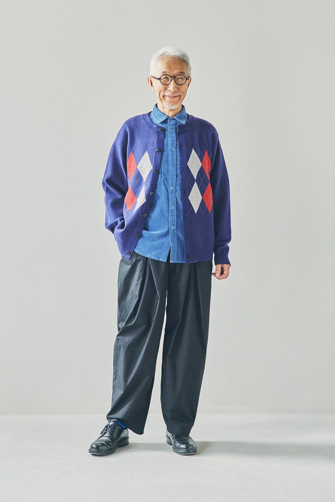 Real Stock|サニークラウズ feat. bonpon  bonさんの青いコール天シャツ＜メンズ＞