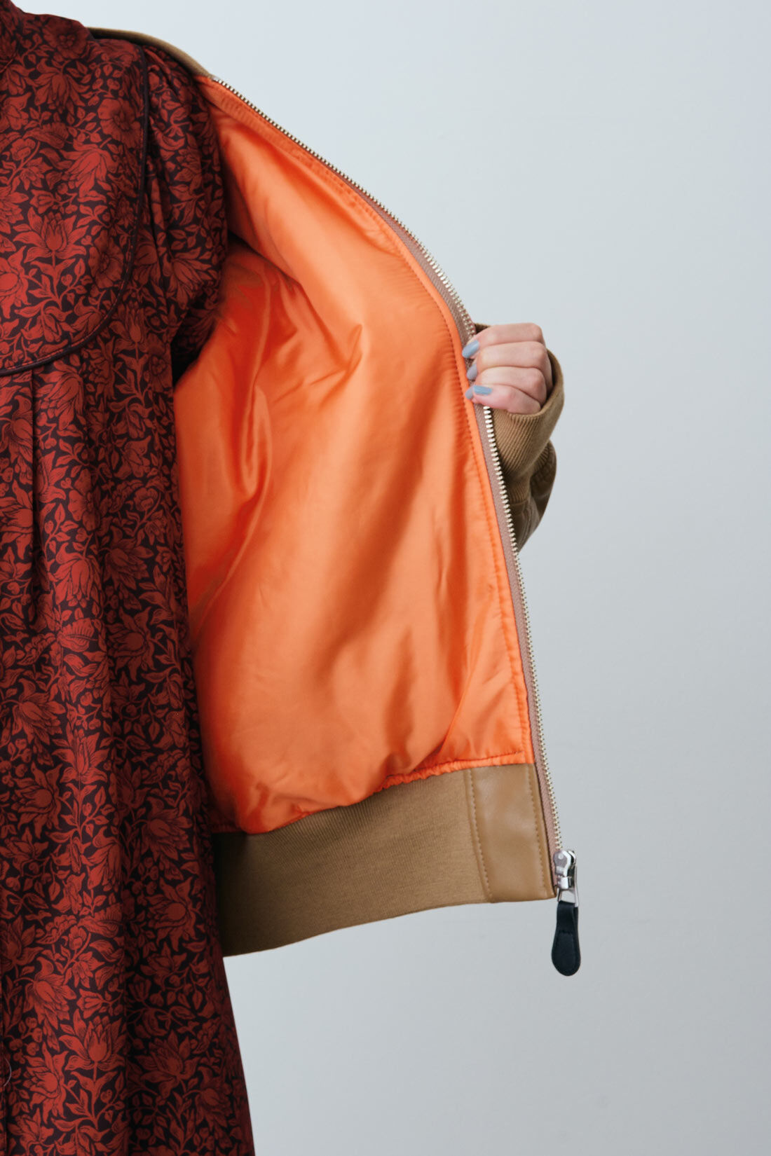Real Stock|MEDE19F 〈SELECT〉【Alpha Industries】フェイクレザー MA-1|2.ベージュ
