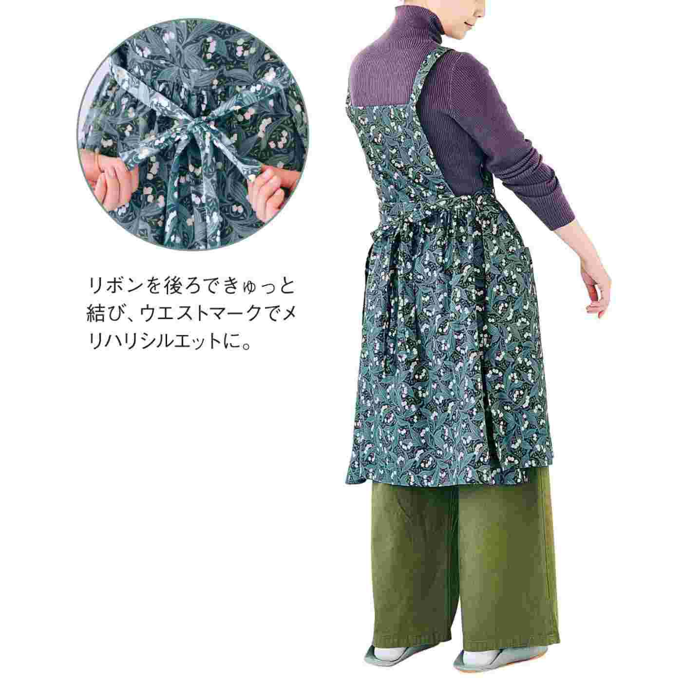 Real Stock|ａｍ＆ｂｅ　2通りのシルエットが楽しめるおめかしワンピースみたいなエプロン〈ミモザ〉|※お届けのデザインとは異なります。