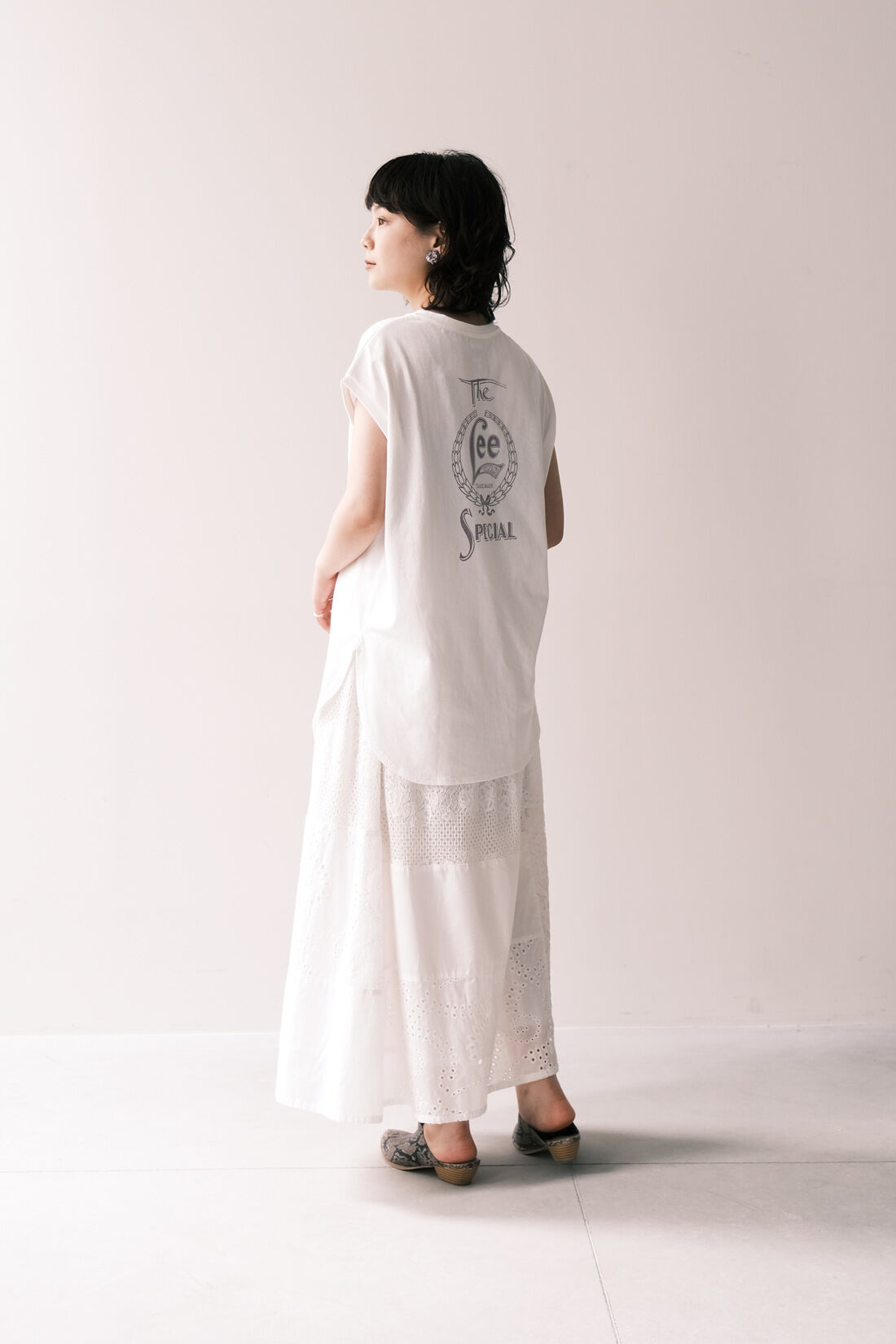 Real Stock|MEDE19F 〈SELECT〉 Lee　プリントスリーブレスTEE|モデル身長：157cm