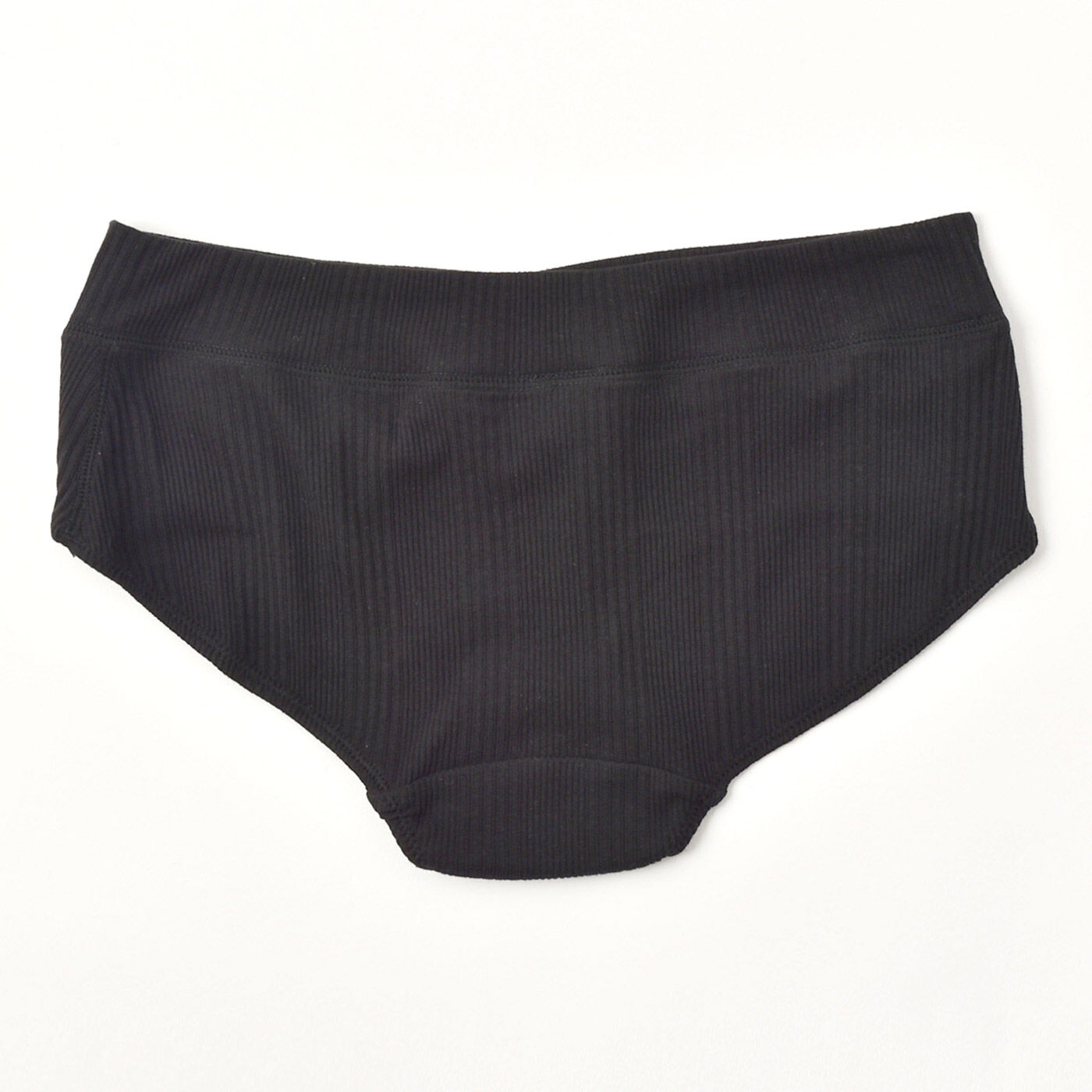 Real Stock|【3〜10日でお届け】［Mama select］産前・産後使える　ランダムリブ浅ばきショーツ〈ブラック〉