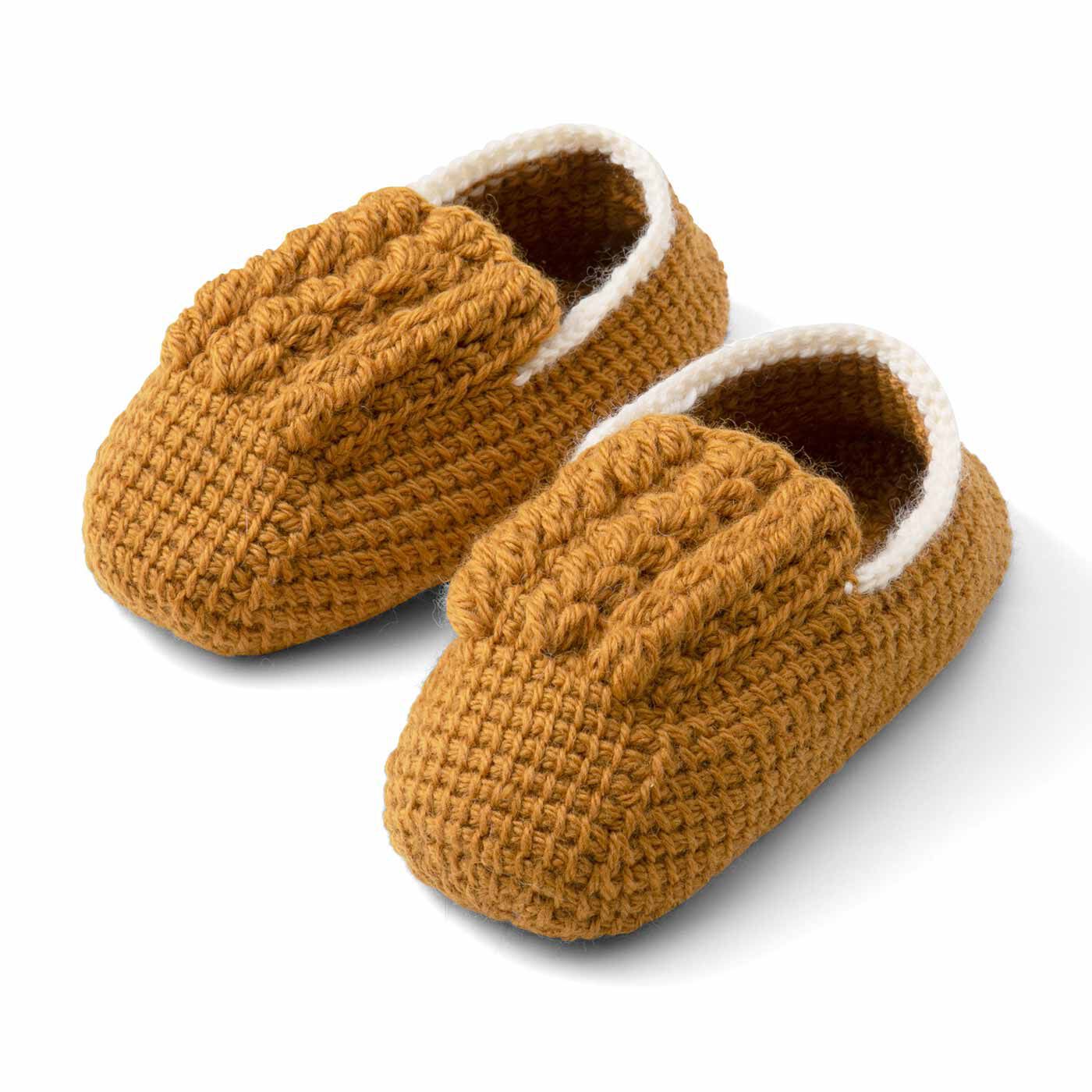 Real Stock|追いかけっこしながら編む ダブルフックが楽しい アフガン編みのルームソックス|タイプ1：イチョウのじゅうたん