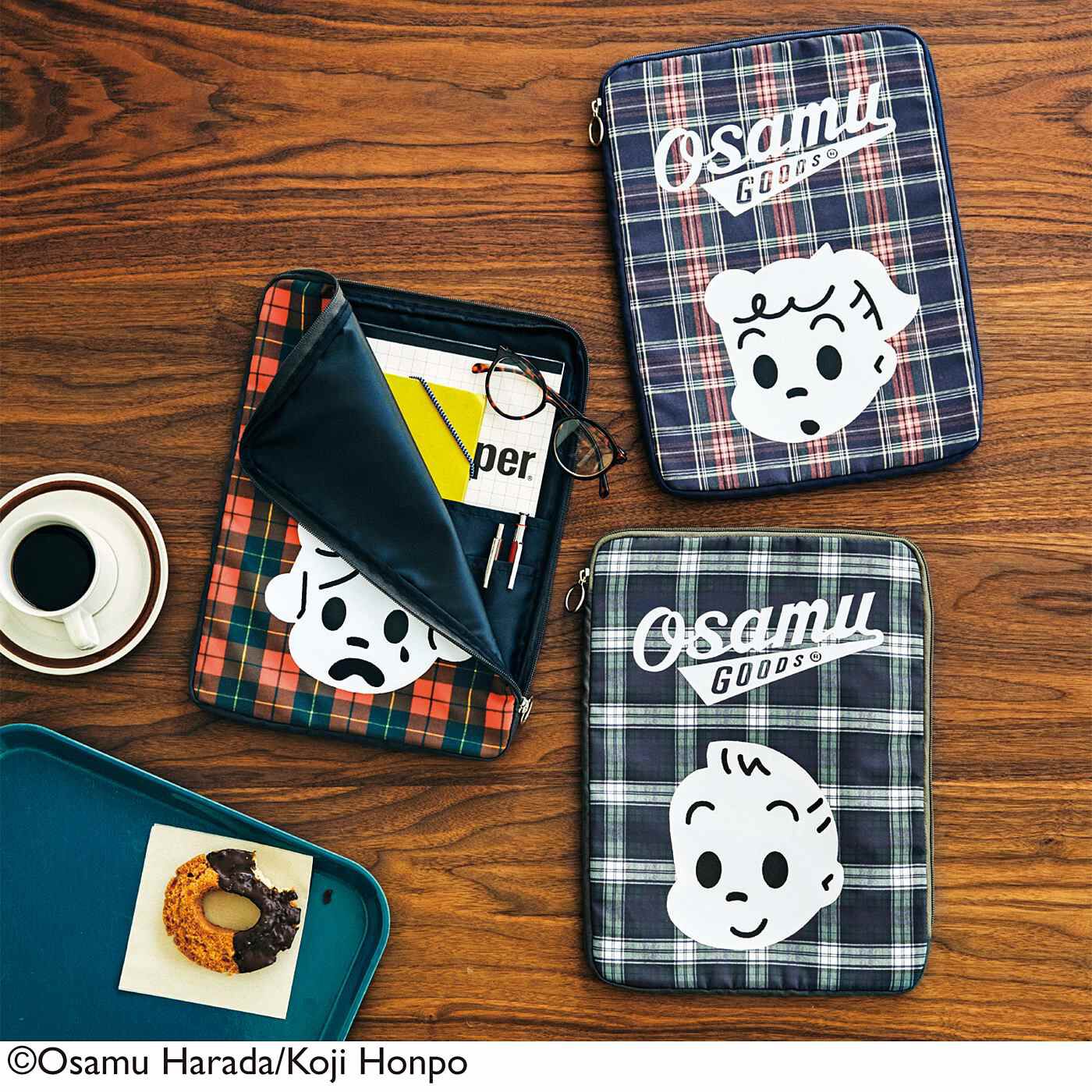 Real Stock|USEDo×OSAMU GOODS　トラッドなタータンチェックのＡ４ファイルポーチ