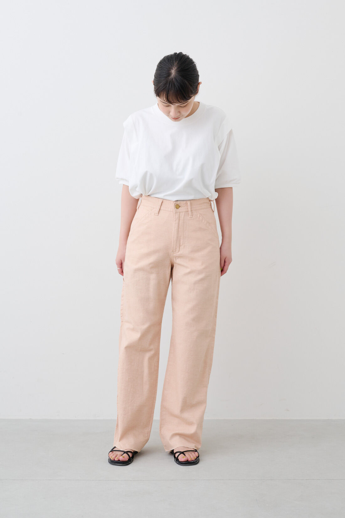 Real Stock|MEDE19F 〈SELECT〉 Lee DUNGARESS　カットオフペインターパンツ|2：ルイボス・モデル身長：157cm