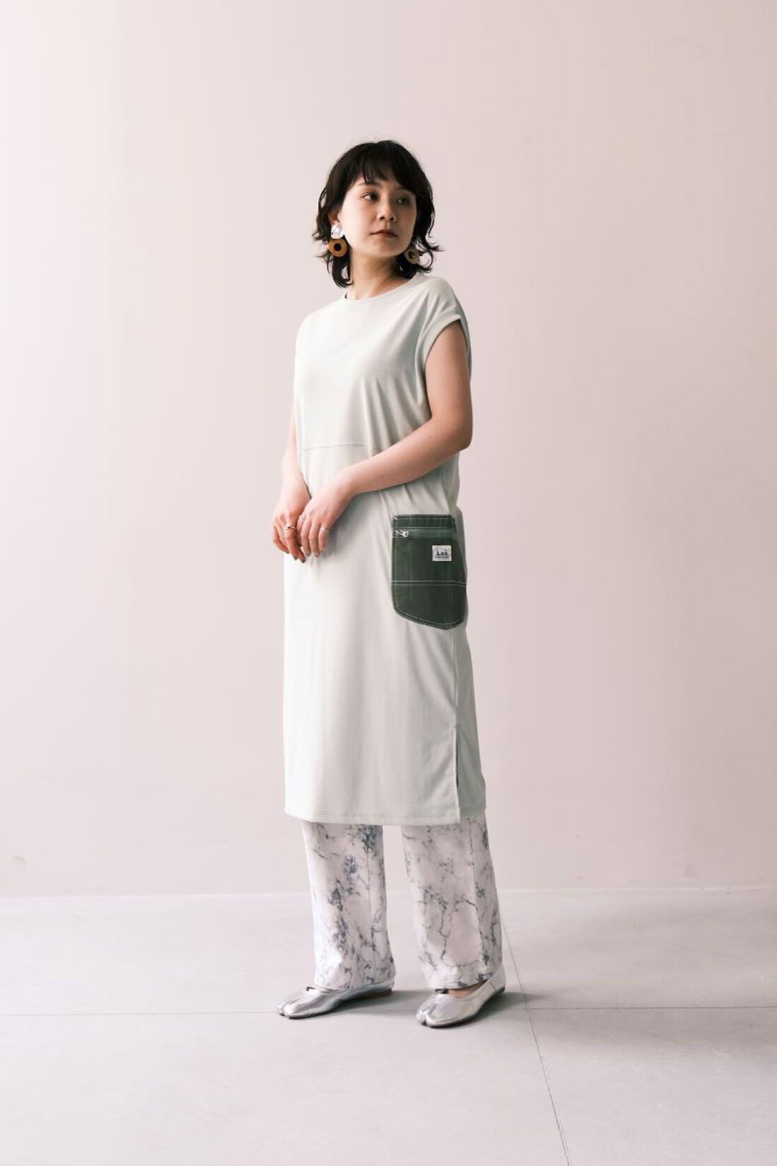 Real Stock|MEDE19F 〈SELECT〉 Lee　フレンチスリーブドレス