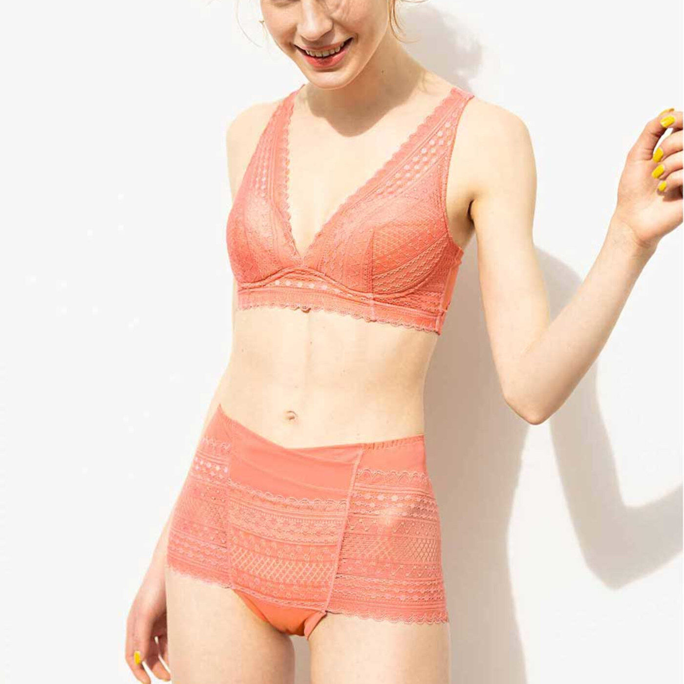 Real Stock|肩甲骨をらくらく意識で背筋ピン！ヨガ気分ブラ〈レース〉〈37〉|※お届けするカラーとは異なります。