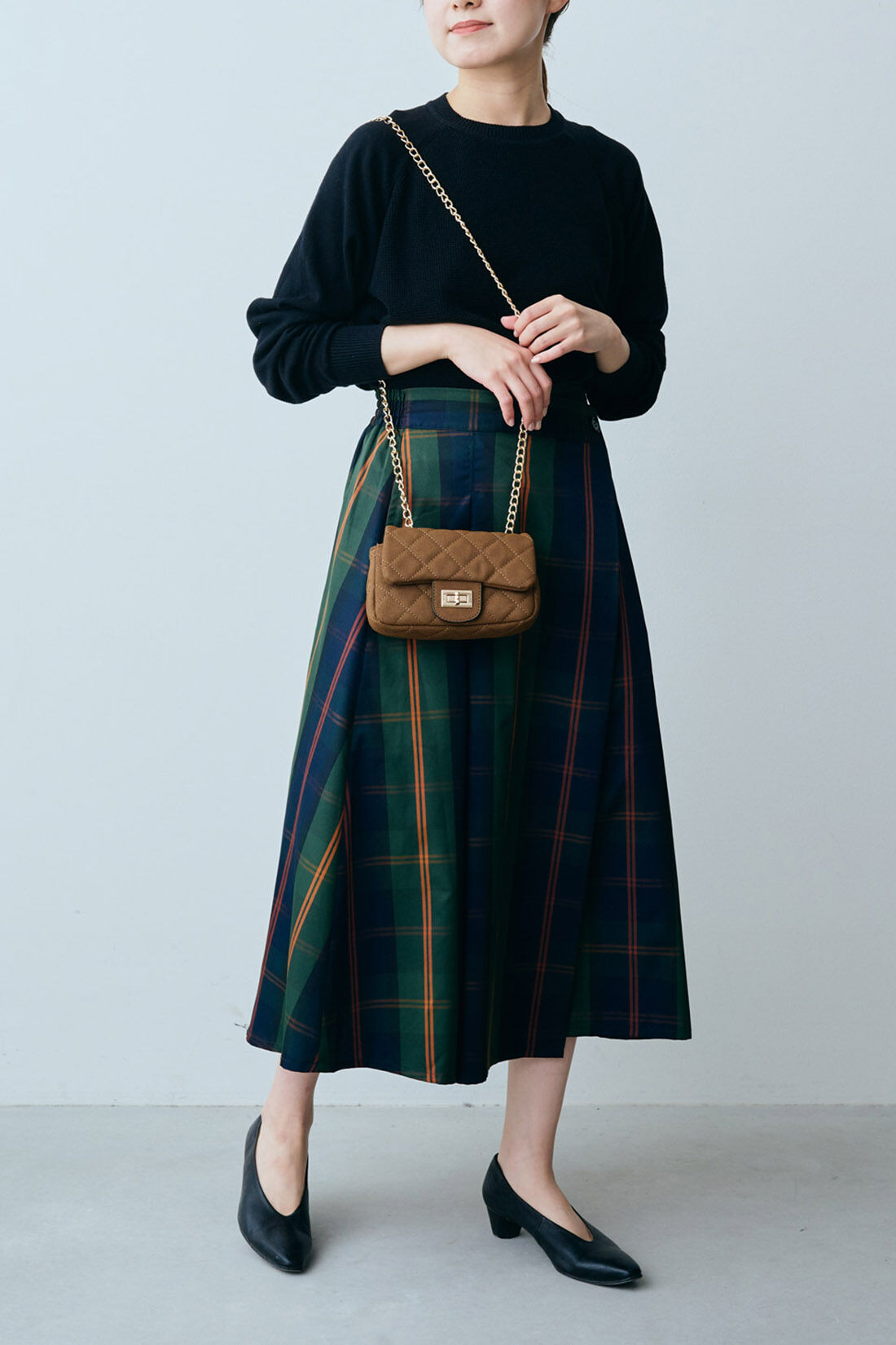 Real Stock|IEDIT[イディット] SELECT　チェーンショルダーのキルティングミニポシェット|2：チョコブラウン