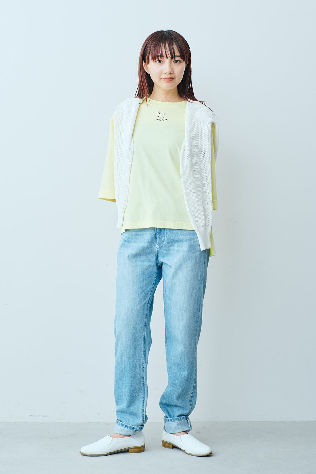 Real Stock|リブ イン コンフォート　Ｌｉｖｅ　Ｌｏｖｅ　ＣｏｔｔｏｎⓇプロジェクト　ロングシーズン使える　六分袖オーガニックコットンＴシャツ 〈イエロー〉