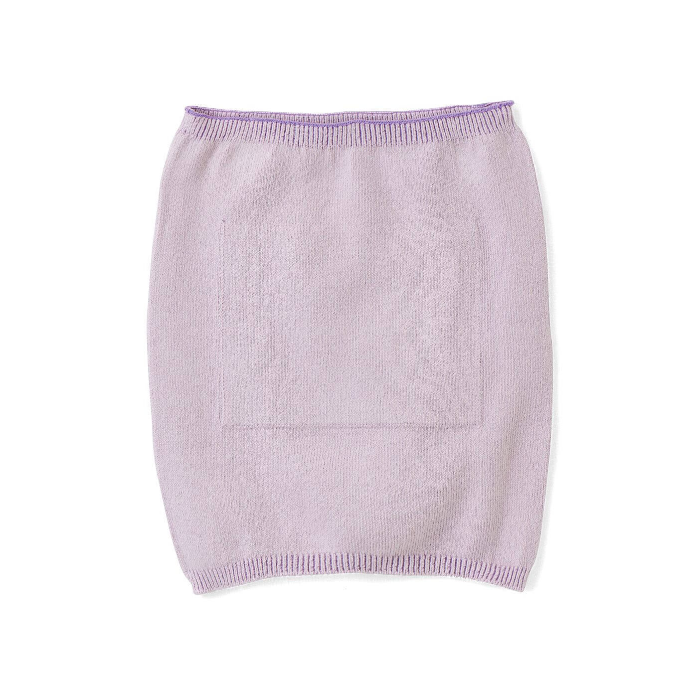 Real Stock|C.C.P　おなかにカイロポケットが付いた　伸びよいニットのオーガニックコットン腹巻き|1:パープル