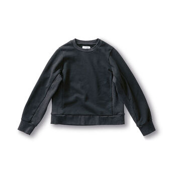 Sunny clouds so-co | 杢 ソリッド バイカラー トレーナー 黒 レディース