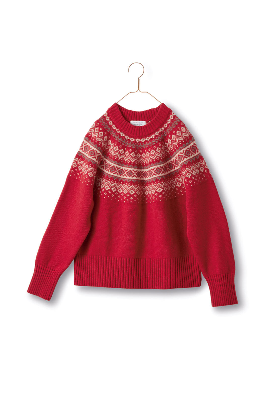 Sunny clouds so-co|サニークラウズ　ノルディックなセーター〈レディース〉赤