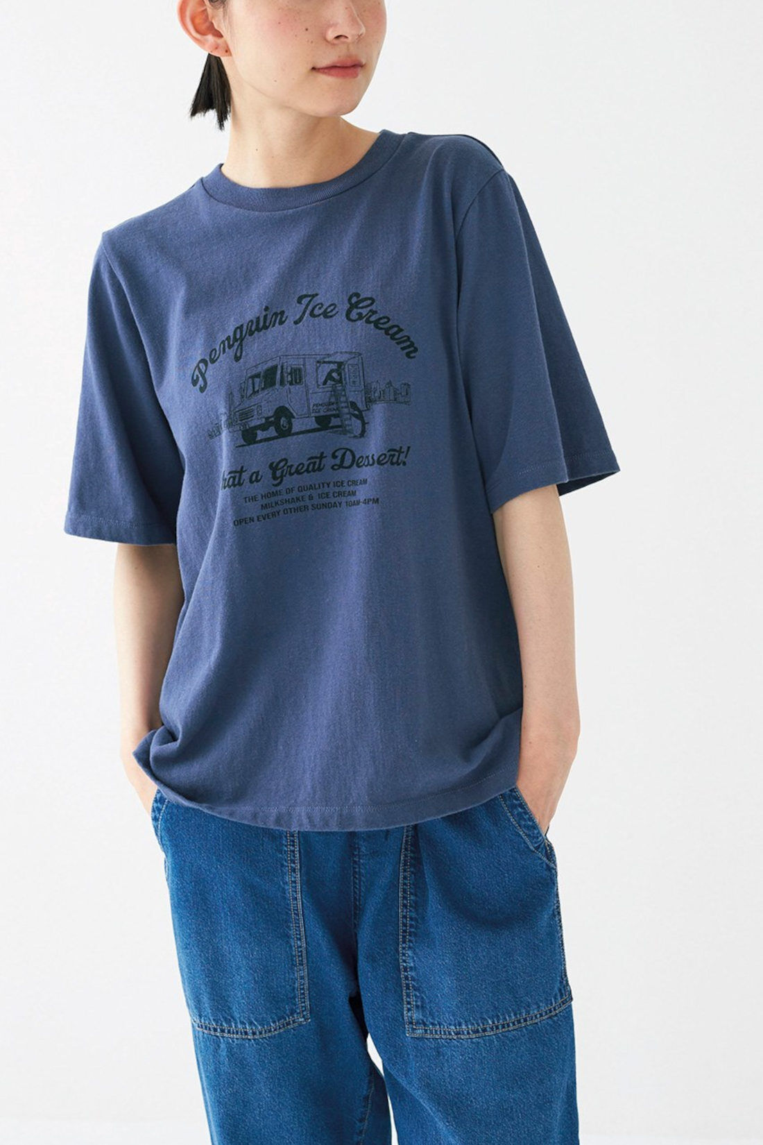 Sunny clouds so-co|サニークラウズ　アイス好きなTシャツ〈レディース〉〈ブルー〉