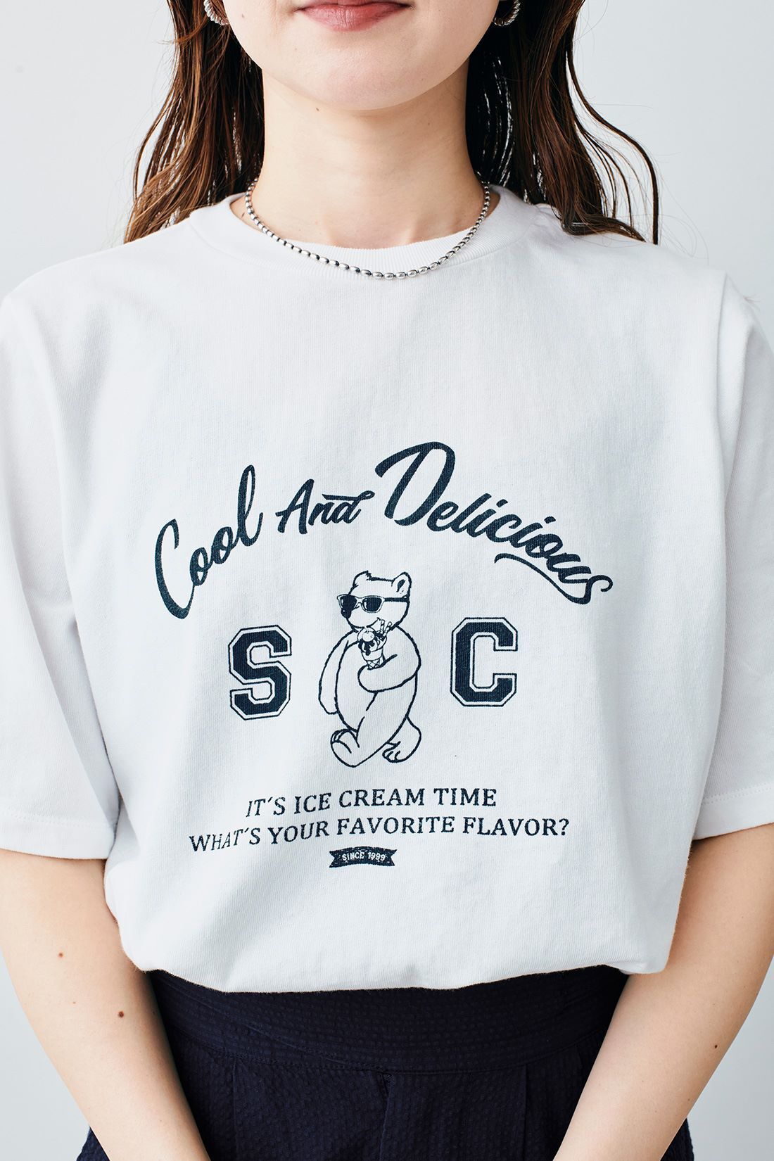 Sunny clouds so-co|サニークラウズ　アイス好きなTシャツ〈レディース〉〈白〉