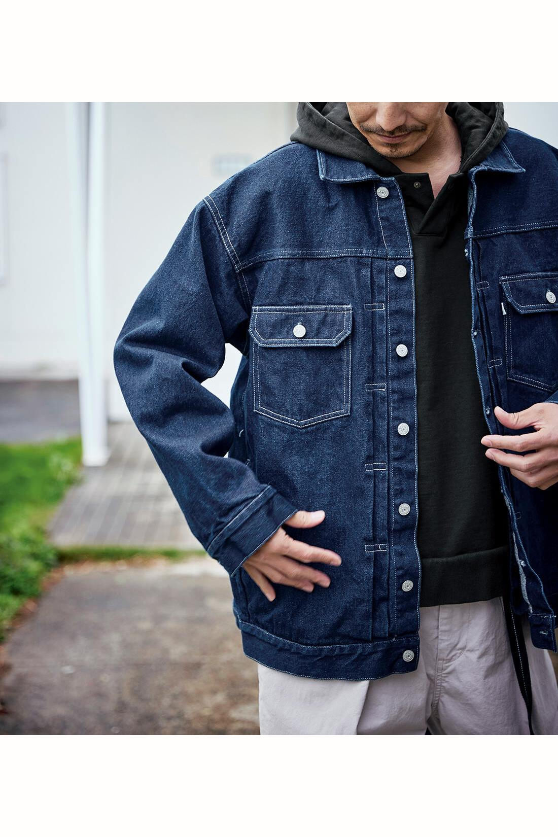 Sunny clouds so-co|サニークラウズ　ちょっと長めのジージャン〈メンズ〉