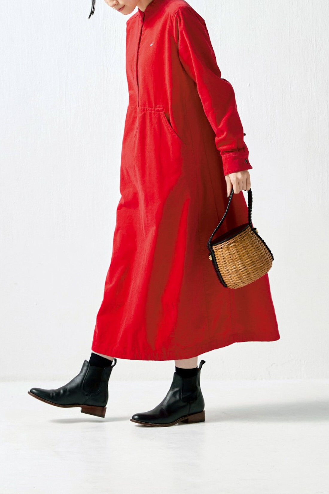 Sunny clouds so-co|サニークラウズ feat. bonpon  ponさんの赤いコール天ワンピース＜レディース＞