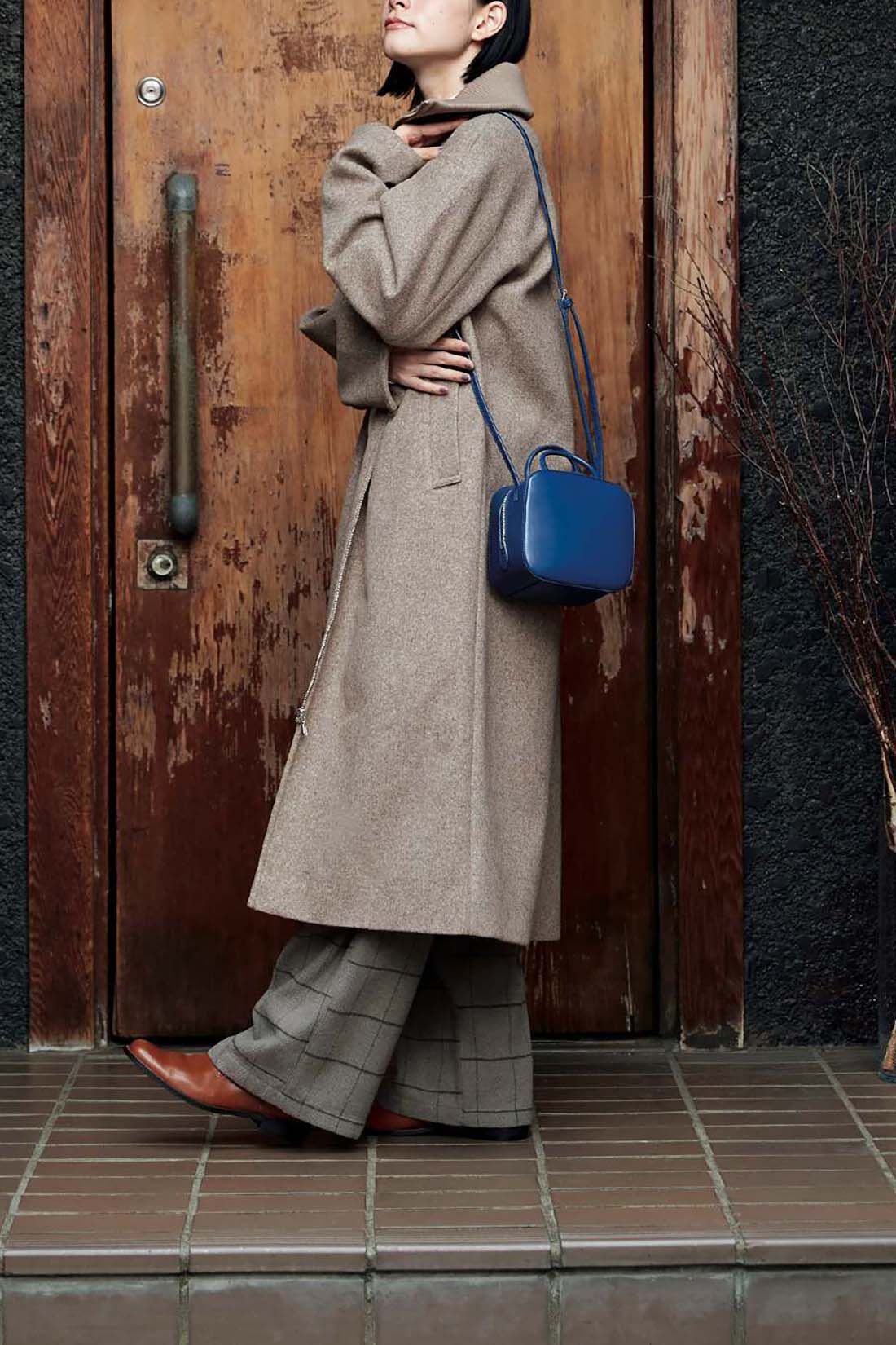 Sunny clouds so-co|サニークラウズ　リブ衿ロングコート〈レディース〉