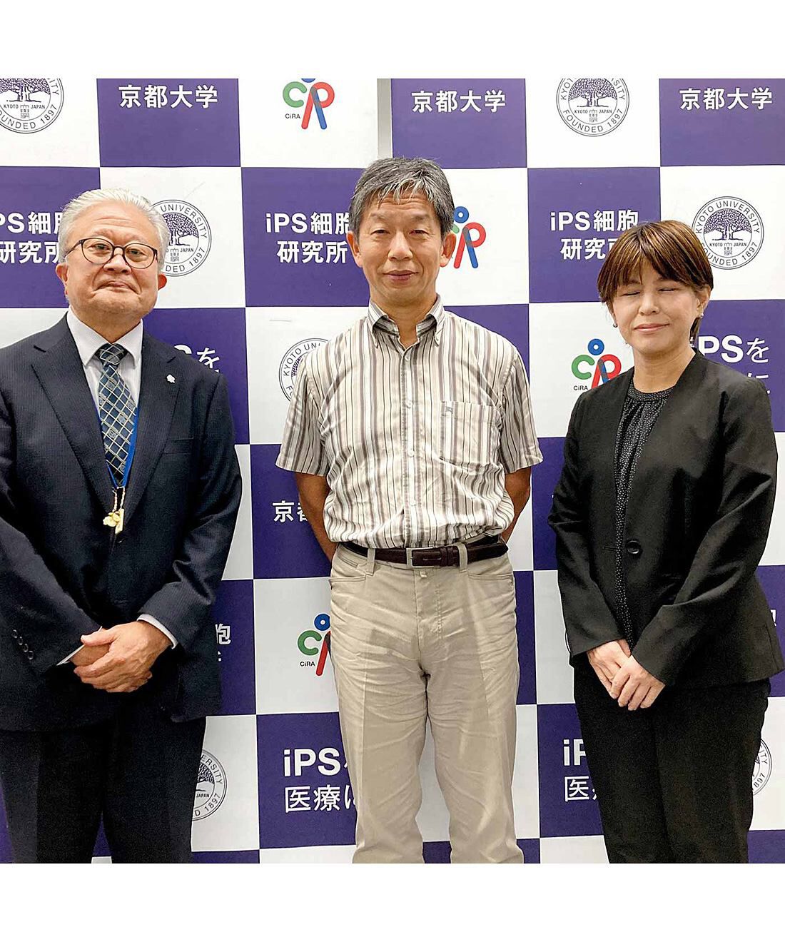 フェリシモメリー|iPS細胞研究支援|iPS細胞研究所 所長補佐 小山 房男さん　所長 高橋 淳さん　基金室長 池田 恵さん