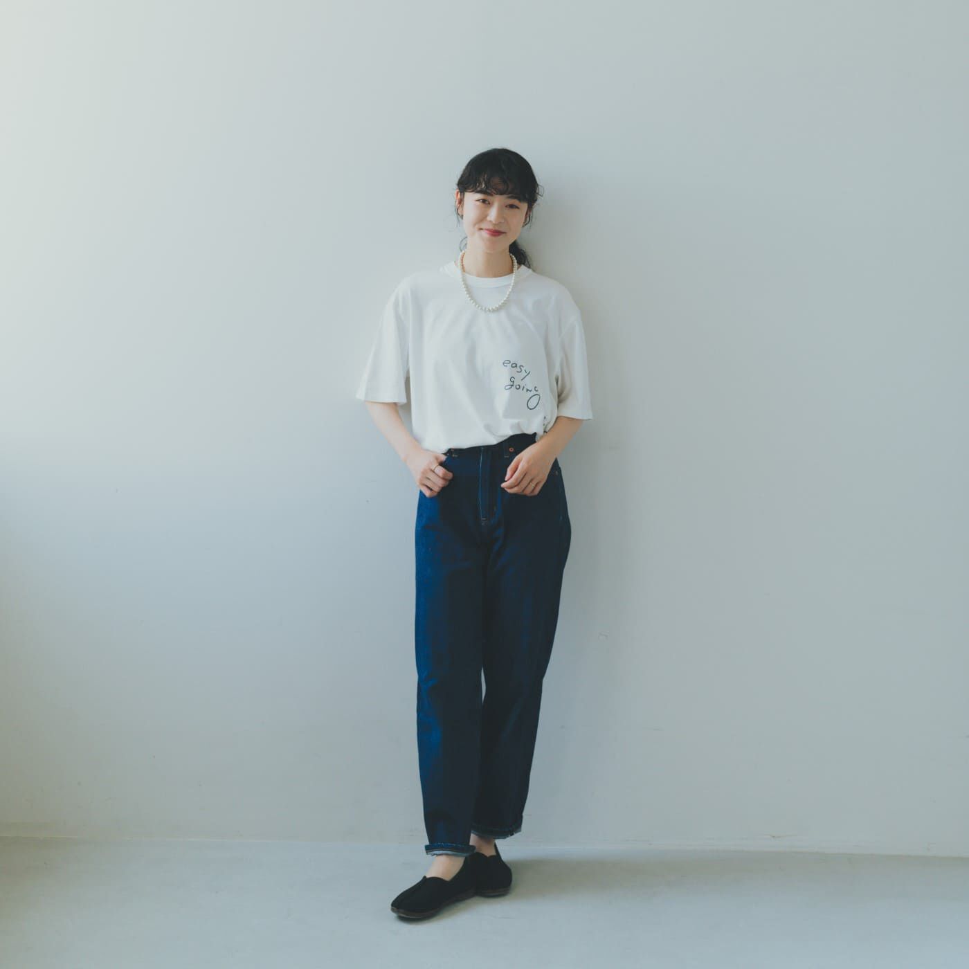 フェリシモコレクション|HATSKI for このごろ　おおらかにいこうTシャツ|モデル身長／163cm　着用サイズ／０