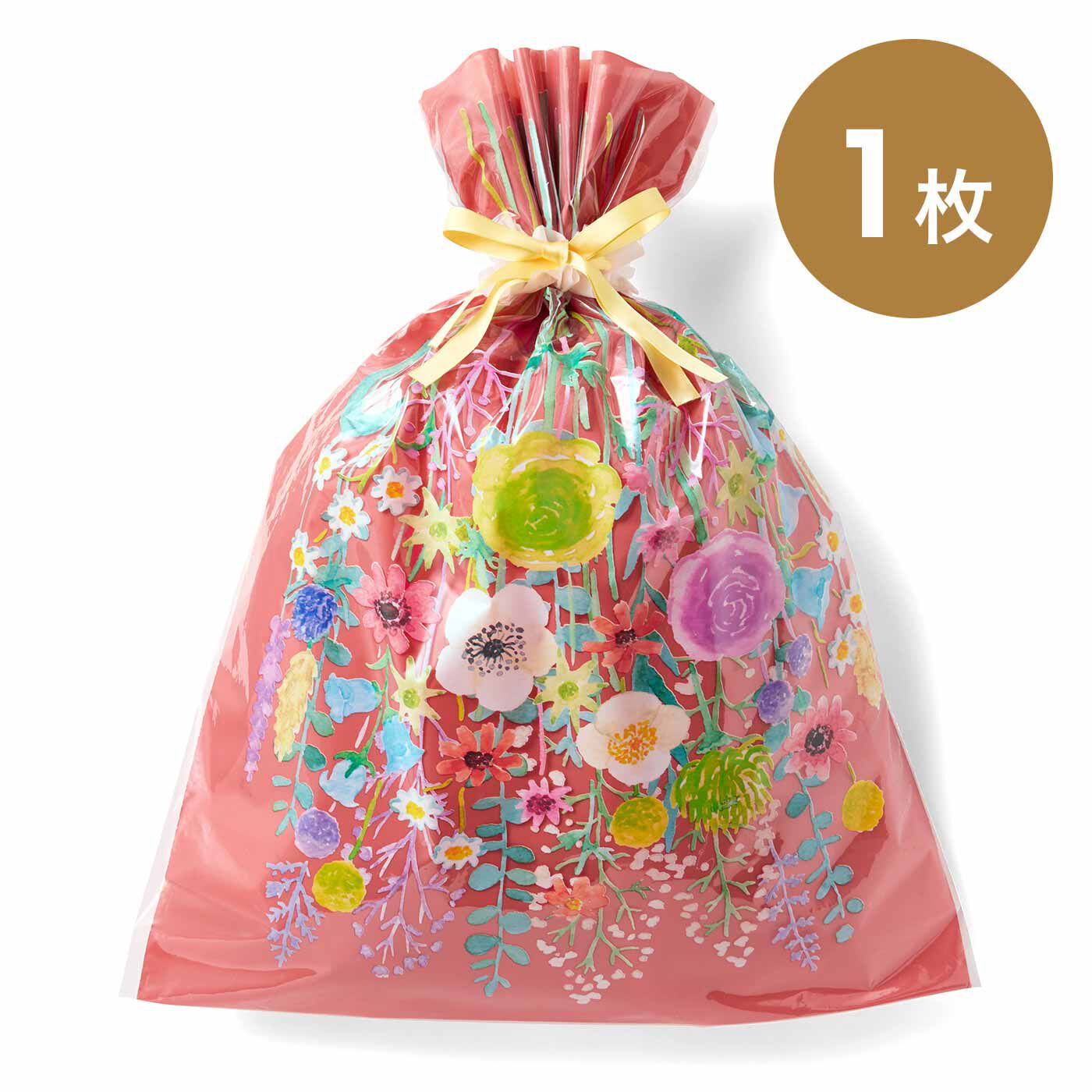 フェリシモコレクション|ほんのき　あの人に花束を贈ろう　ビビッドカラーなブーケになるギフトラッピング袋　両腕にあふれる大きなブーケ　Lサイズ