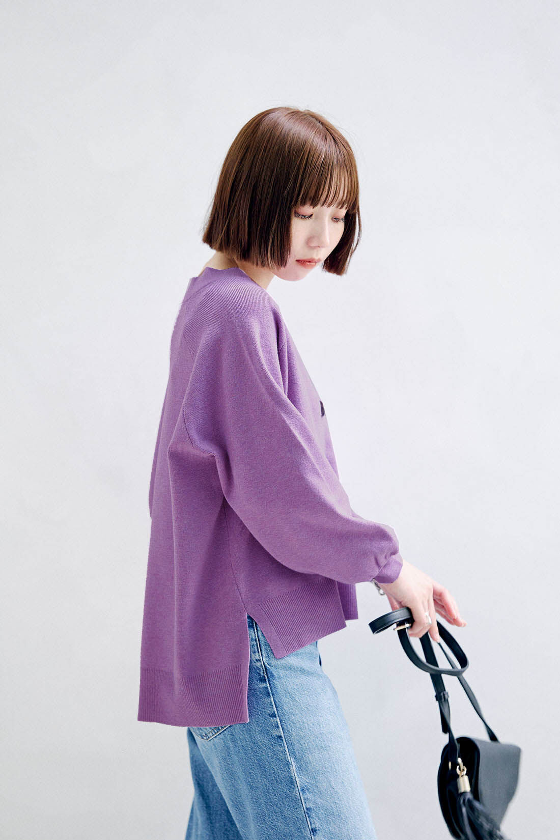 フェリシモコレクション|フェリシモプチ【低身長×多サイズ展開】ウエストアウトで好バランスに着られるニットカーディガン