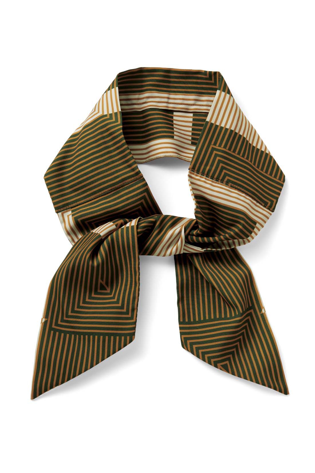 フェリシモコレクション|コーデにプラスしておしゃれ見え こっそり首もとひんやりネックスカーフ|〈カーキ〉