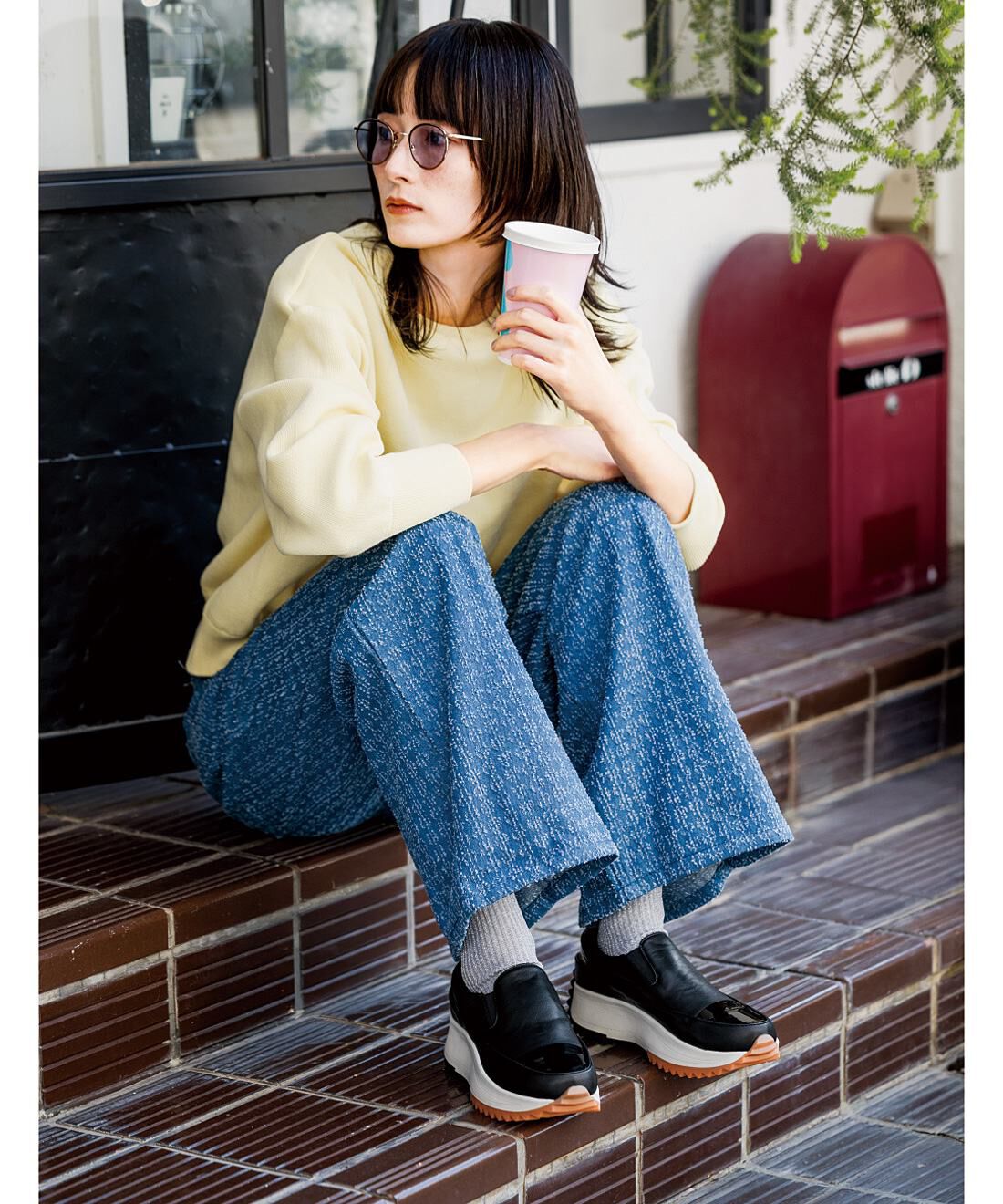 フェリシモコネクション|足もとにきちんと感 大人の厚底コンフォートシューズ〈ブラックブラック〉