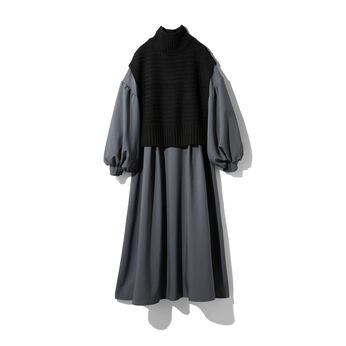 IEDIT | ワンピース＆ベストセット〈グレー×ブラック〉ＩＥ