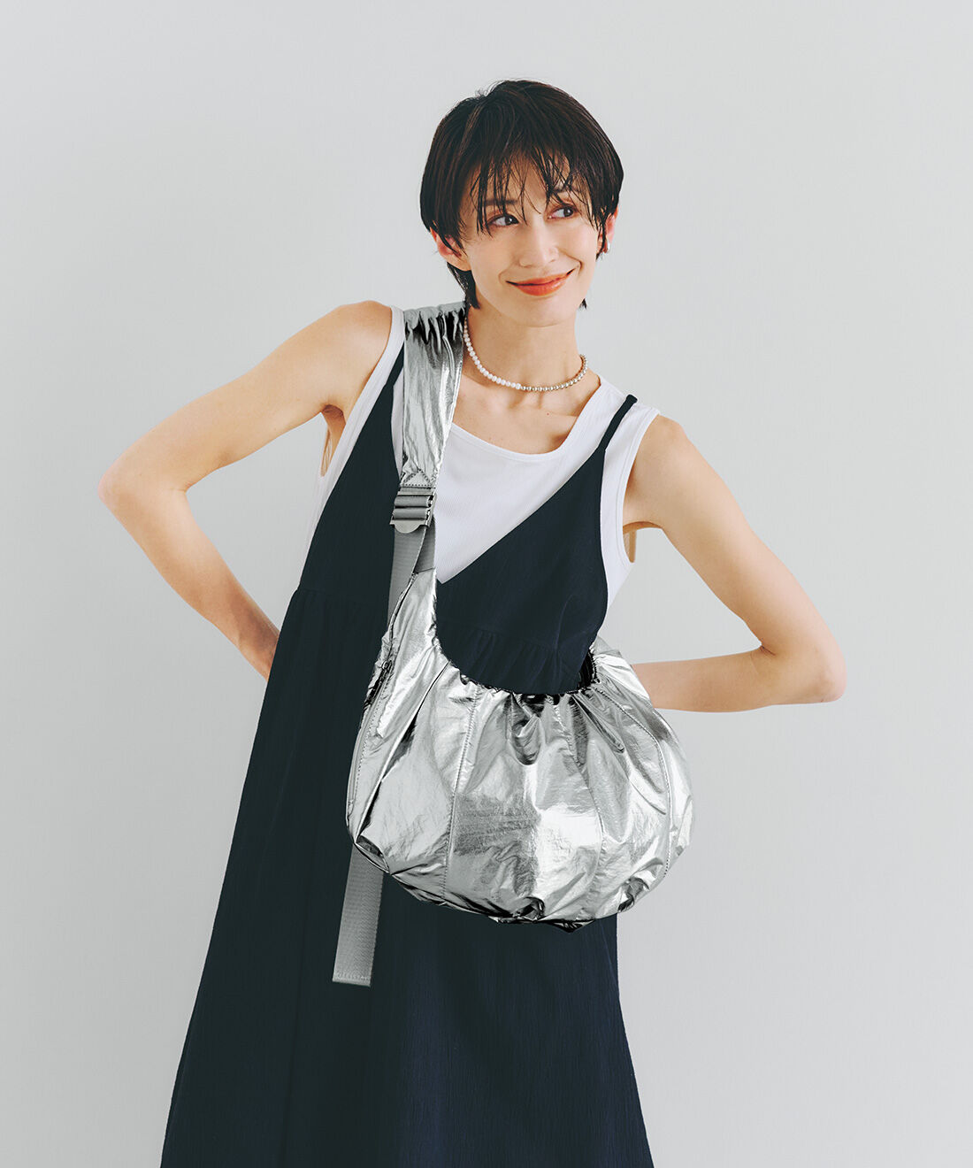 IEDIT|IEDIT[イディット]　きくちあつこさんコラボ 楊柳（ようりゅう）コットンキャミチュニック【コーデ買いキャンペーン】