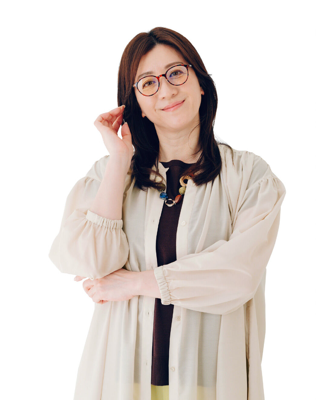 IEDIT|野々村友紀子さん×IEDIT[イディット]　シャレて見えてまうこと間違いない！ リーディンググラス〈べっこうブラウン〉