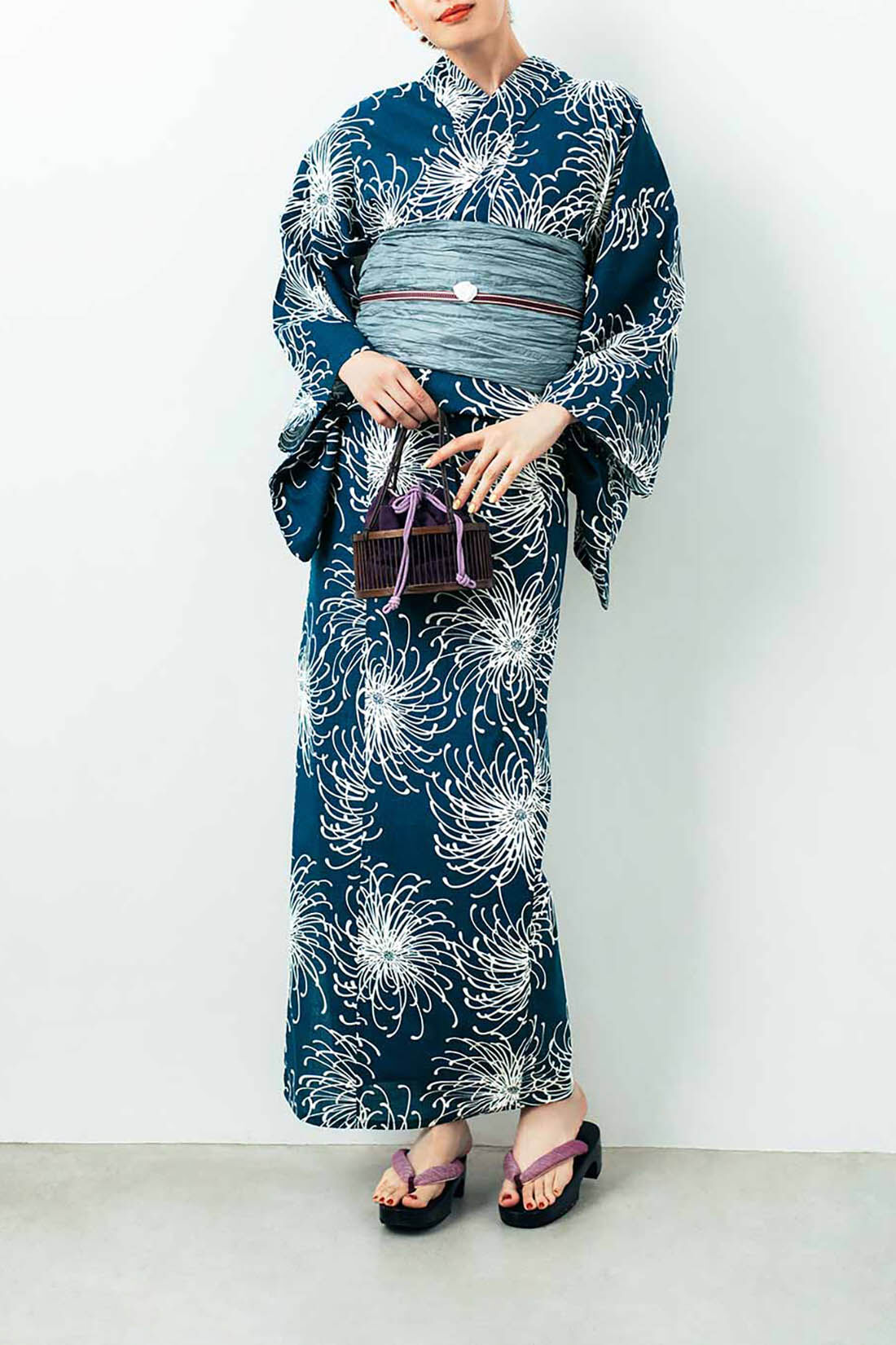 IEDIT［イディット］|IEDIT[イディット]　着付けいらずでさっと着られる 大人の粋な二部式セパレート浴衣とへこ帯セット〈藍色×水色〉