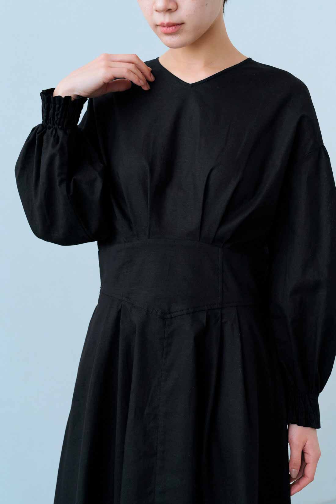IEDIT|IEDIT[イディット]　きくちあつこさんコラボ コットンリネンのヴィンテージ風ワンピース【コーデ買いキャンペーン】