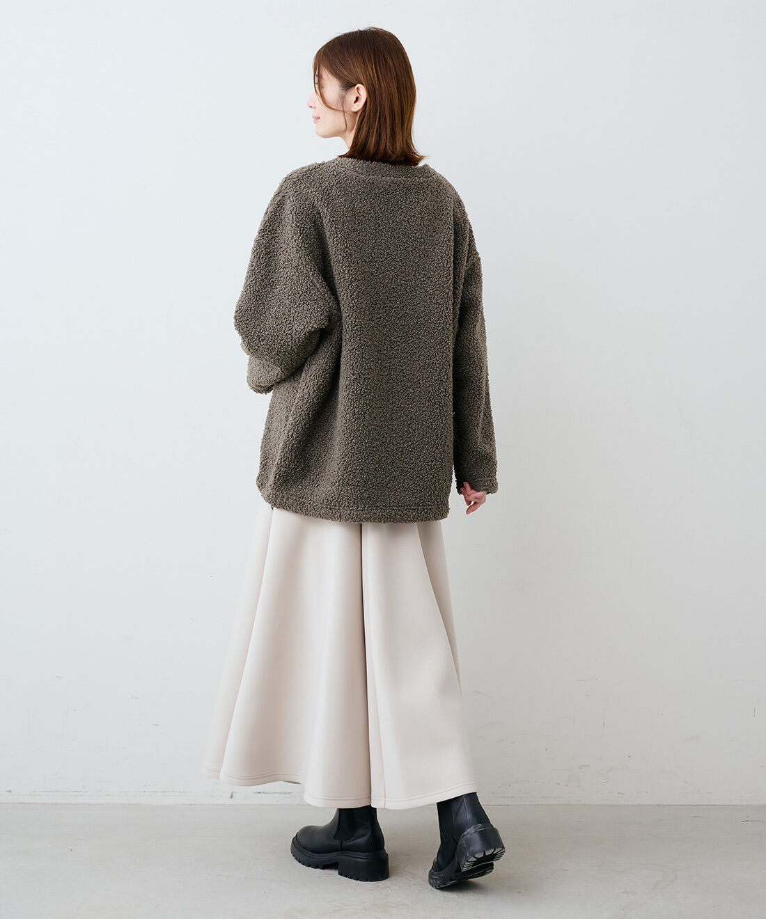 IEDIT|IEDIT[イディット]　きくちあつこさんコラボ シープ風ボアトップス【コーデ買いキャンペーン】