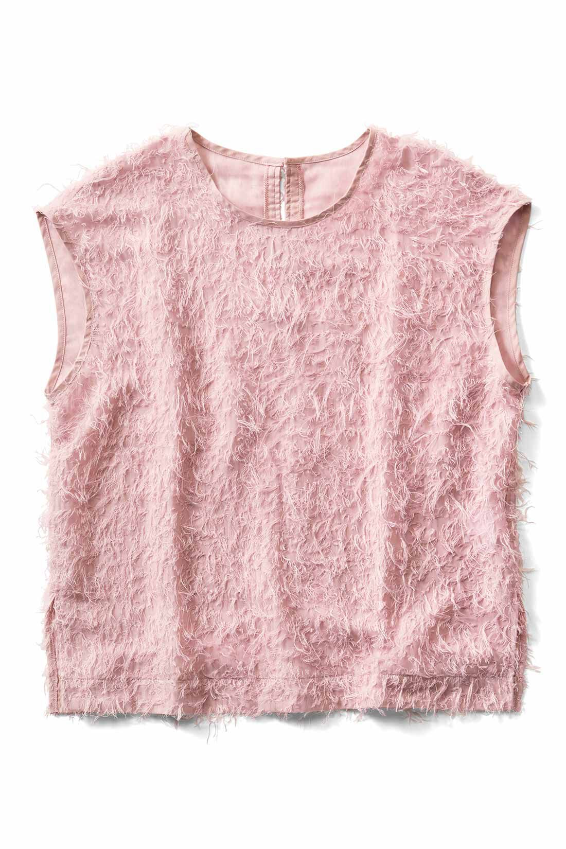 IEDIT|IEDIT[イディット]　一枚でもレイヤードにもコーデに華やぎをプラスするシアーシャギーベスト〈フェアリーピンク〉|〈フェアリーピンク〉