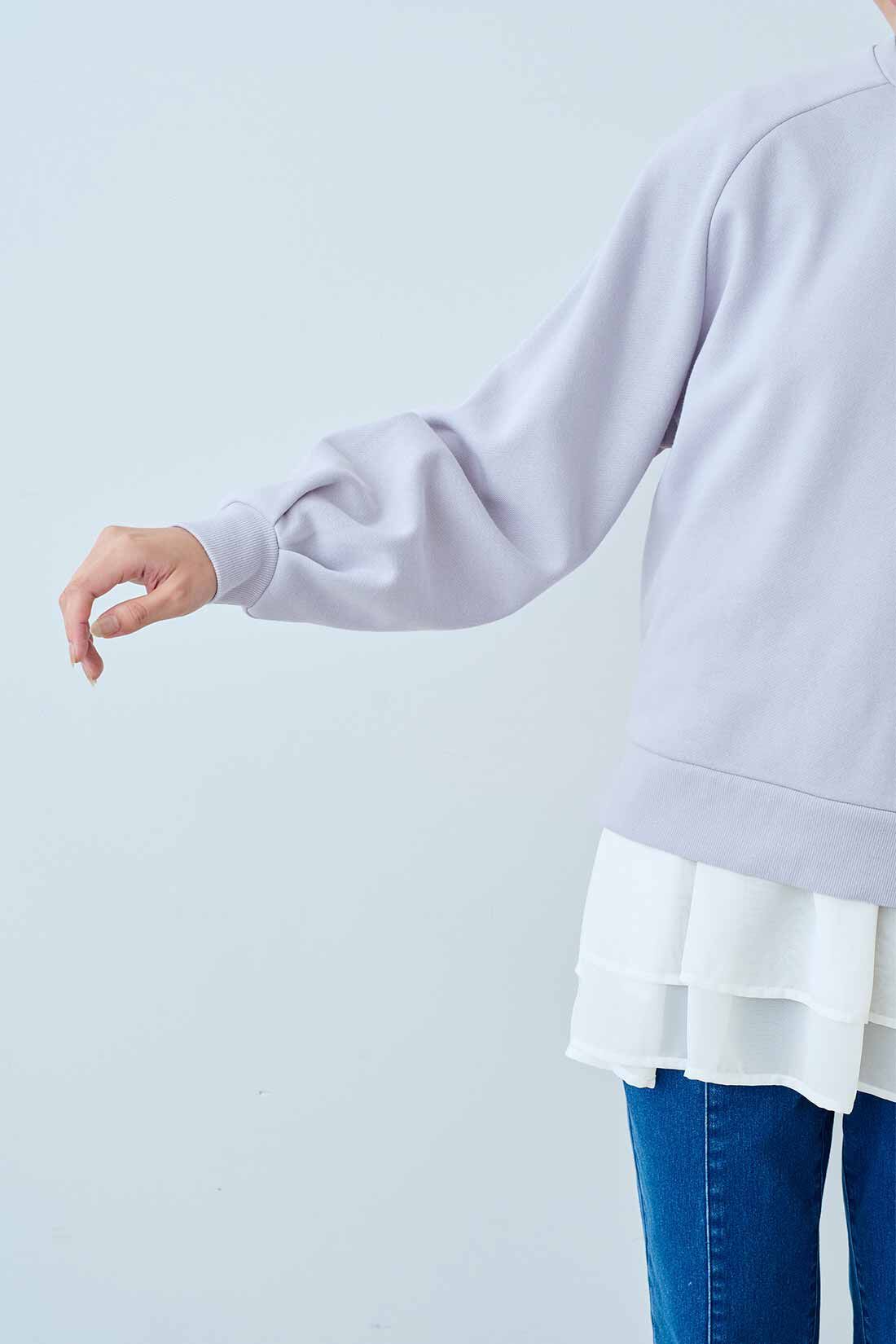IEDIT|IEDIT[イディット]　ぽわんとした袖がかわいい キレイ色裏起毛スウェットの会