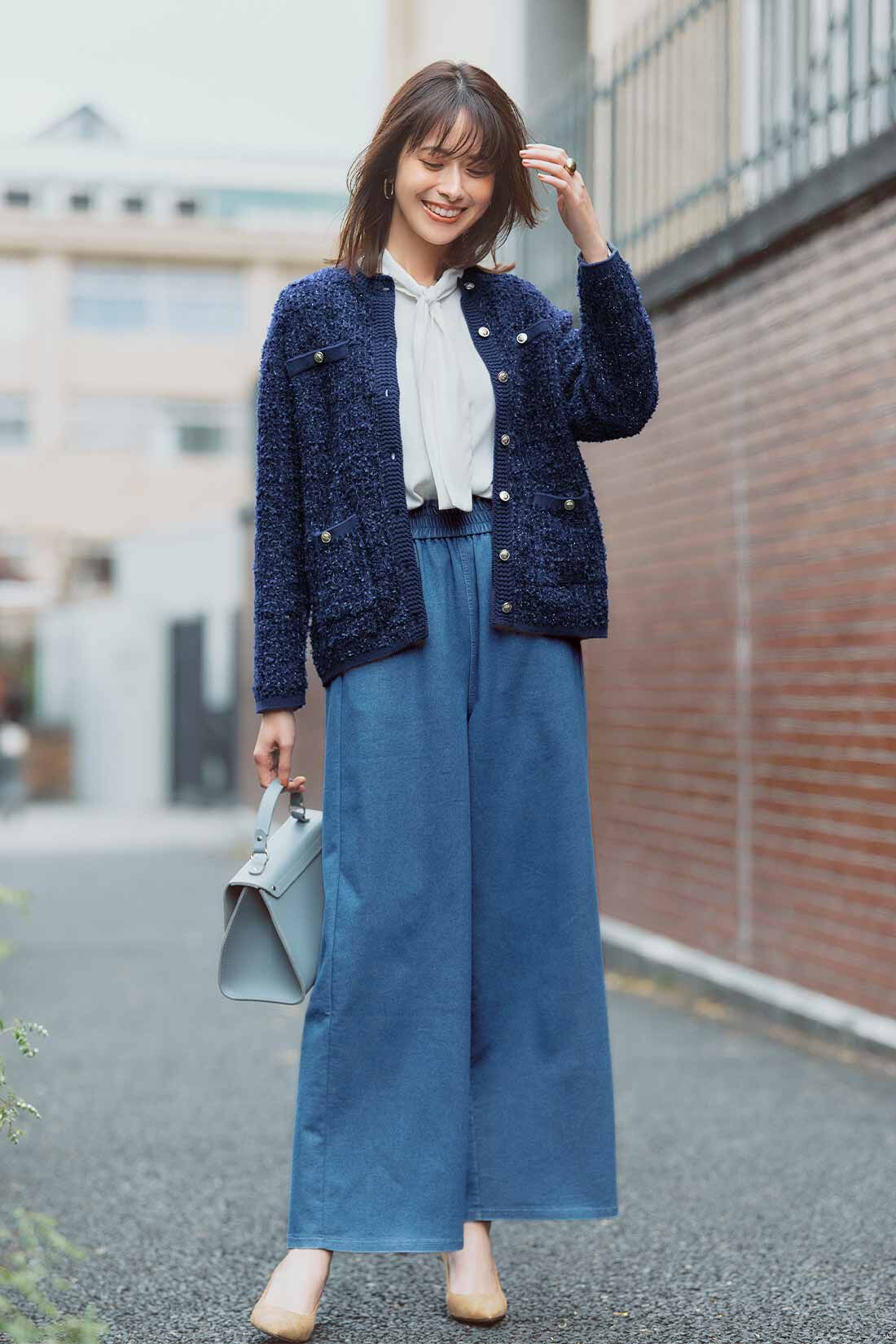 IEDIT|IEDIT[イディット]　大人ファンシーヤーンが華やかなツイード風ニットジャケット