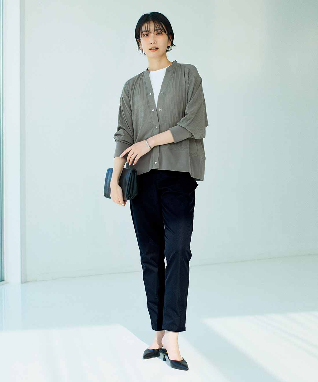 IEDIT|IEDIT[イディット]　撥水（はっすい）加工素材で毎日が楽しい すっきり美脚見えのテーパードパンツ
