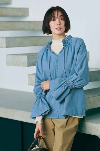 IEDIT | 重ね着に大活躍！ 綿混素材 身ごろが心地よい 部分 シアートップス の会