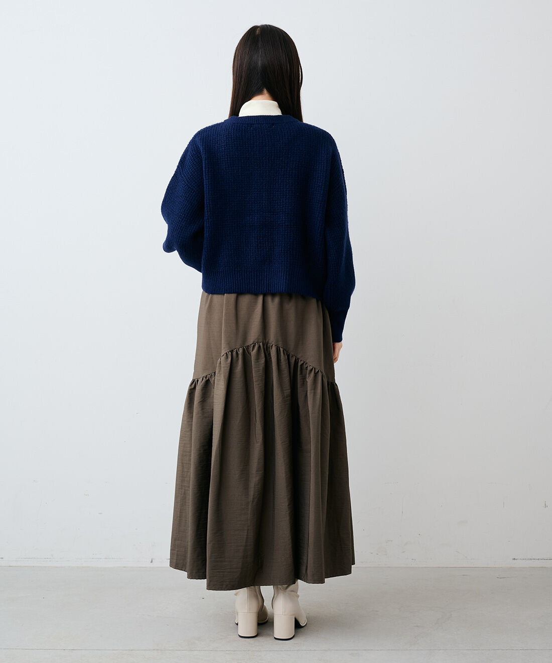 IEDIT|Her smileプロジェクト IEDIT[イディット]　撥水（はっすい）加工がうれしい ラウンド切り替えギャザースカート（WEBサイズ）
