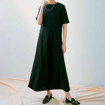 IEDIT | ジャカードカットソーＡワンピ〈ブラック〉ＩＥ