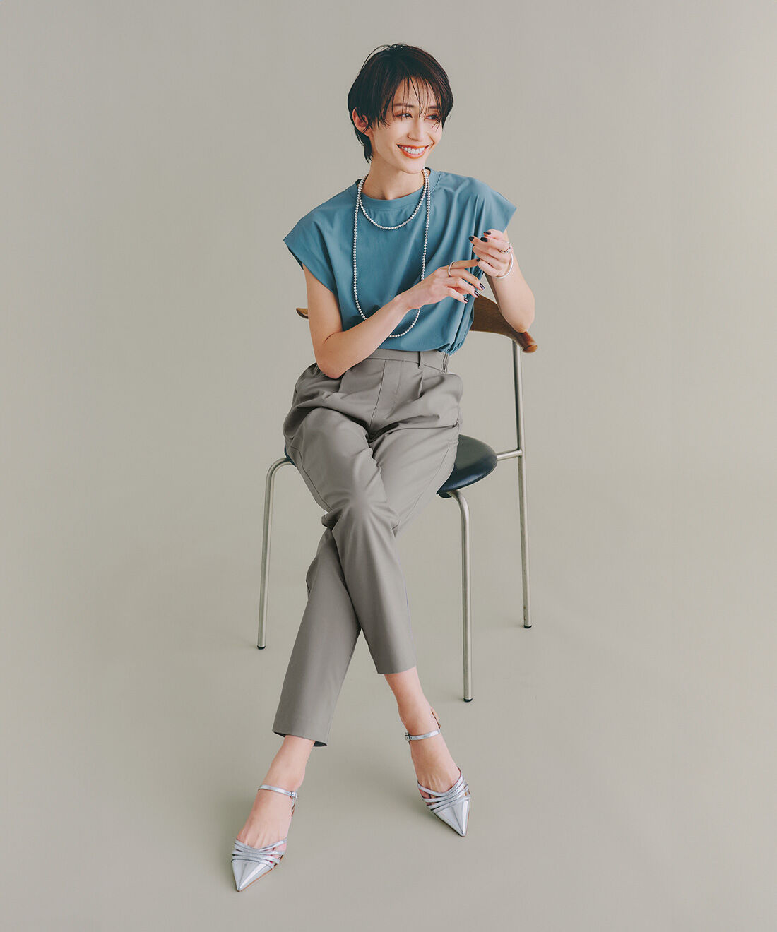 IEDIT|IEDIT[イディット]　接触冷感・吸汗速乾・UVカット スーさらエアノビ涼やか テーパードパンツ