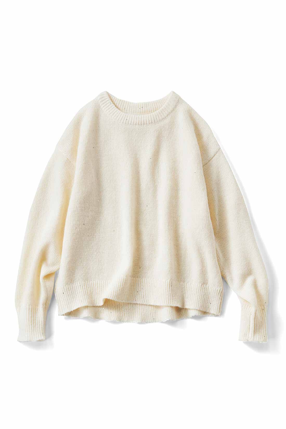 IEDIT|IEDIT[イディット]　イルミネーションみたいなきらきらスパンコールニット〈スノーホワイト〉|〈スノーホワイト〉