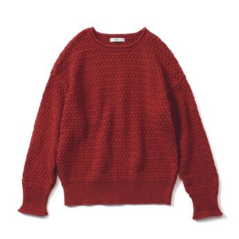 IEDIT | コットンバスケットニット〈レッド〉ＩＥ