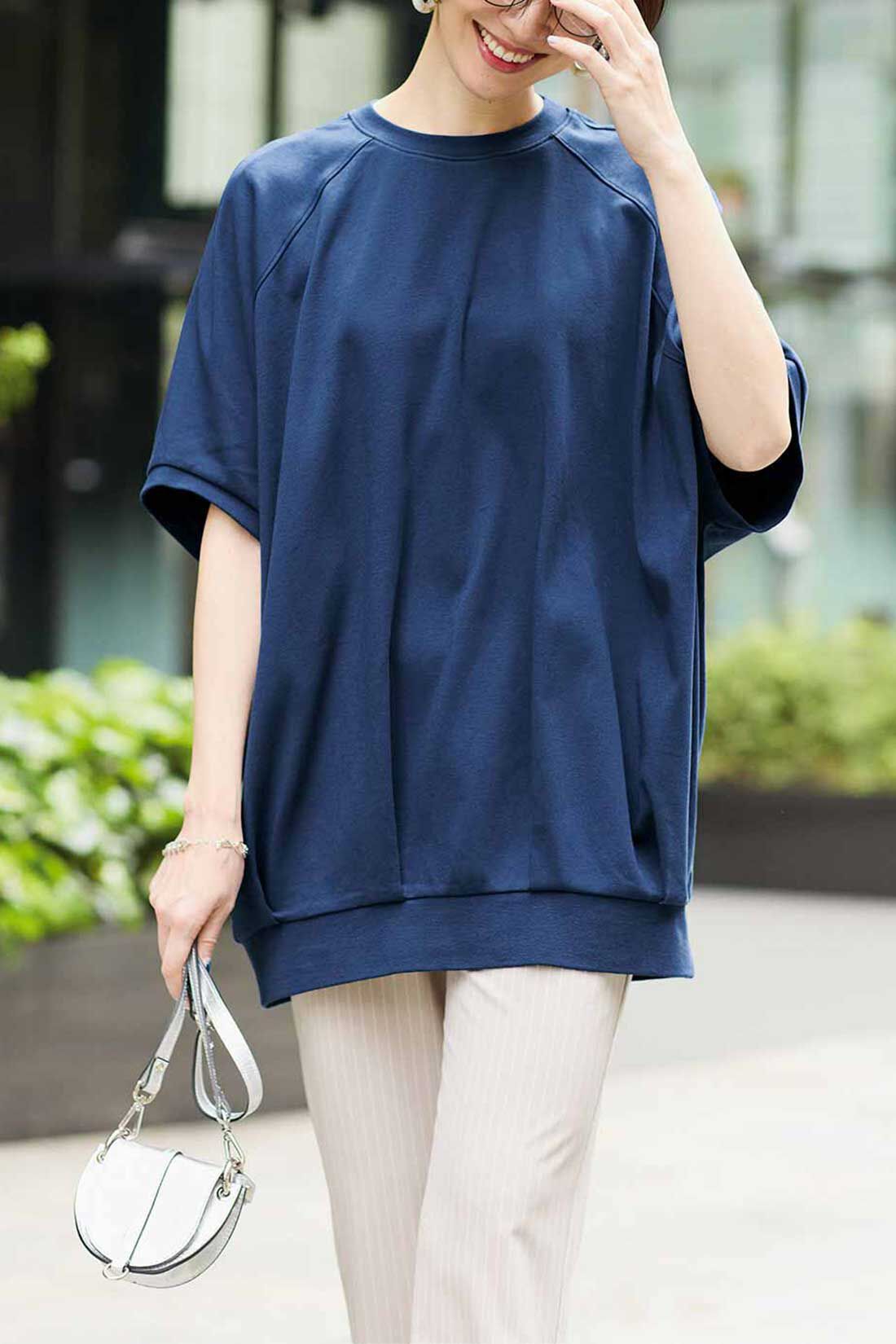 IEDIT|IEDIT[イディット]　接触冷感・吸汗速乾・抗菌防臭！ Ohcool（R）Ⅱ plus素材のビッグサイズコクーンドルマンTシャツの会