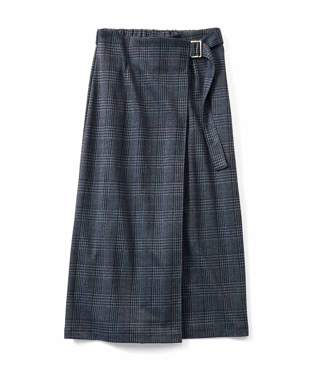 IEDIT［イディット］|IEDIT[イディット]　ラップ風デザインでらくちんに着映える スマート見え美ノビカットソースカート|グレー