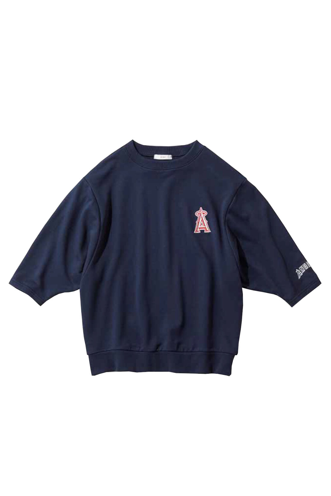 IEDIT|IEDIT[イディット]　オリジナルMLBデザイン モモンガシルエットの八分袖スウェットトップス〈ロサンゼルス・エンゼルス〉