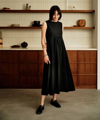 IEDIT［イディット］ | 上品 2-WAY ノースリーブ ワンピース 〈ノーブルブラック〉